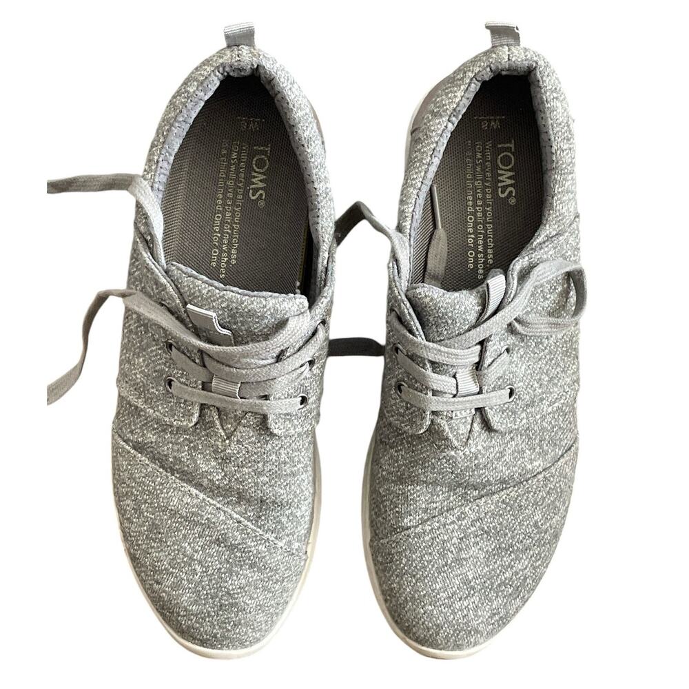 Toms Women's Del Rey Sneaker Casual Shoe in Speckled Gray‎ Women’s Size 8